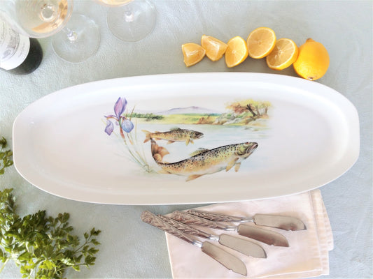 Extra Long Limoges Porcelain Trout Platter. from Tiggy & Pip - €175.00! Shop now at Tiggy and Pip