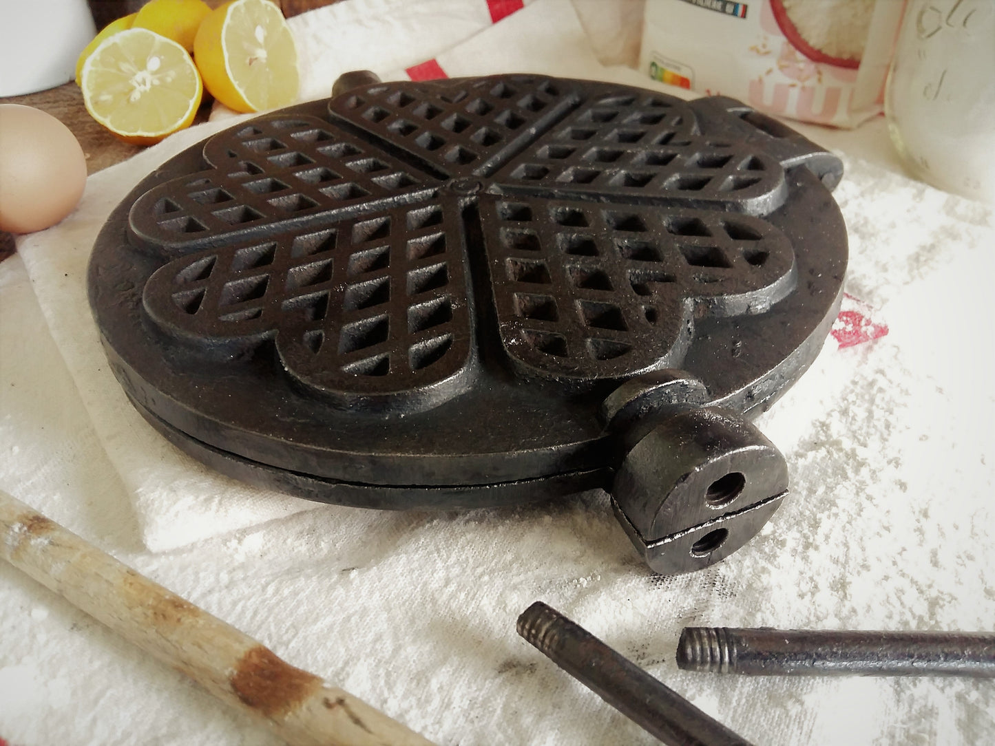 Antique Cast Iron Waffle Maker from Tiggy & Pip - €189.00! Shop now at Tiggy and Pip
