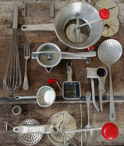 Set of SIXTEEN Vintage Kitchen Utensils. from Tiggy & Pip - Just €156! Shop now at Tiggy and Pip