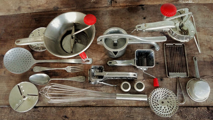 Set of SIXTEEN Vintage Kitchen Utensils. from Tiggy & Pip - Just €156! Shop now at Tiggy and Pip