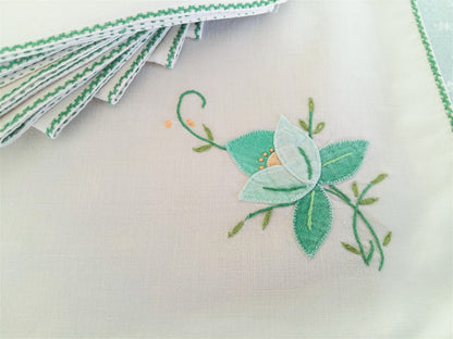 Set of EIGHT Vintage Handmade Cotton Napkins. from Tiggy & Pip - Just €64! Shop now at Tiggy and Pip