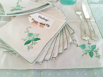 Set of EIGHT Vintage Handmade Cotton Napkins. from Tiggy & Pip - Just €64! Shop now at Tiggy and Pip