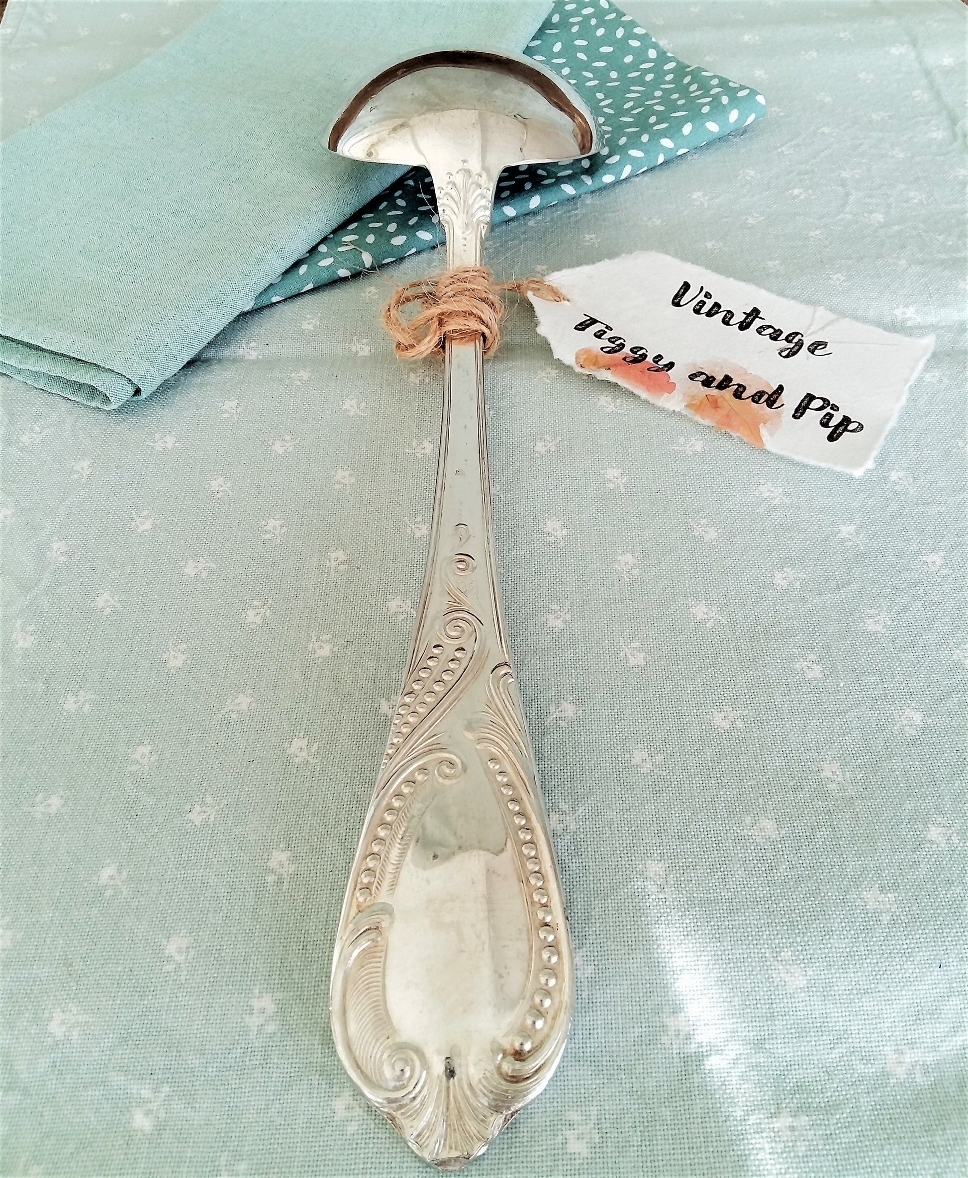 Silver Plated, Vintage Ladle. Large, Heavy, Ornate Silver Plate Ladle. from Tiggy & Pip - €62.00! Shop now at Tiggy and Pip