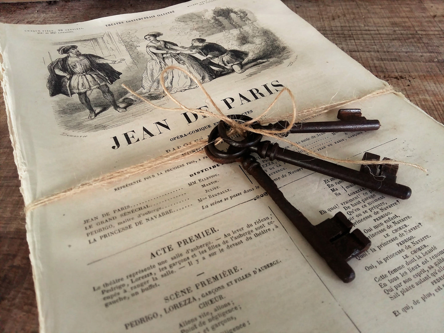 Pack of 50+ 1800s Book Pages and Three Antique Iron Keys. from Tiggy & Pip - €58.00! Shop now at Tiggy and Pip