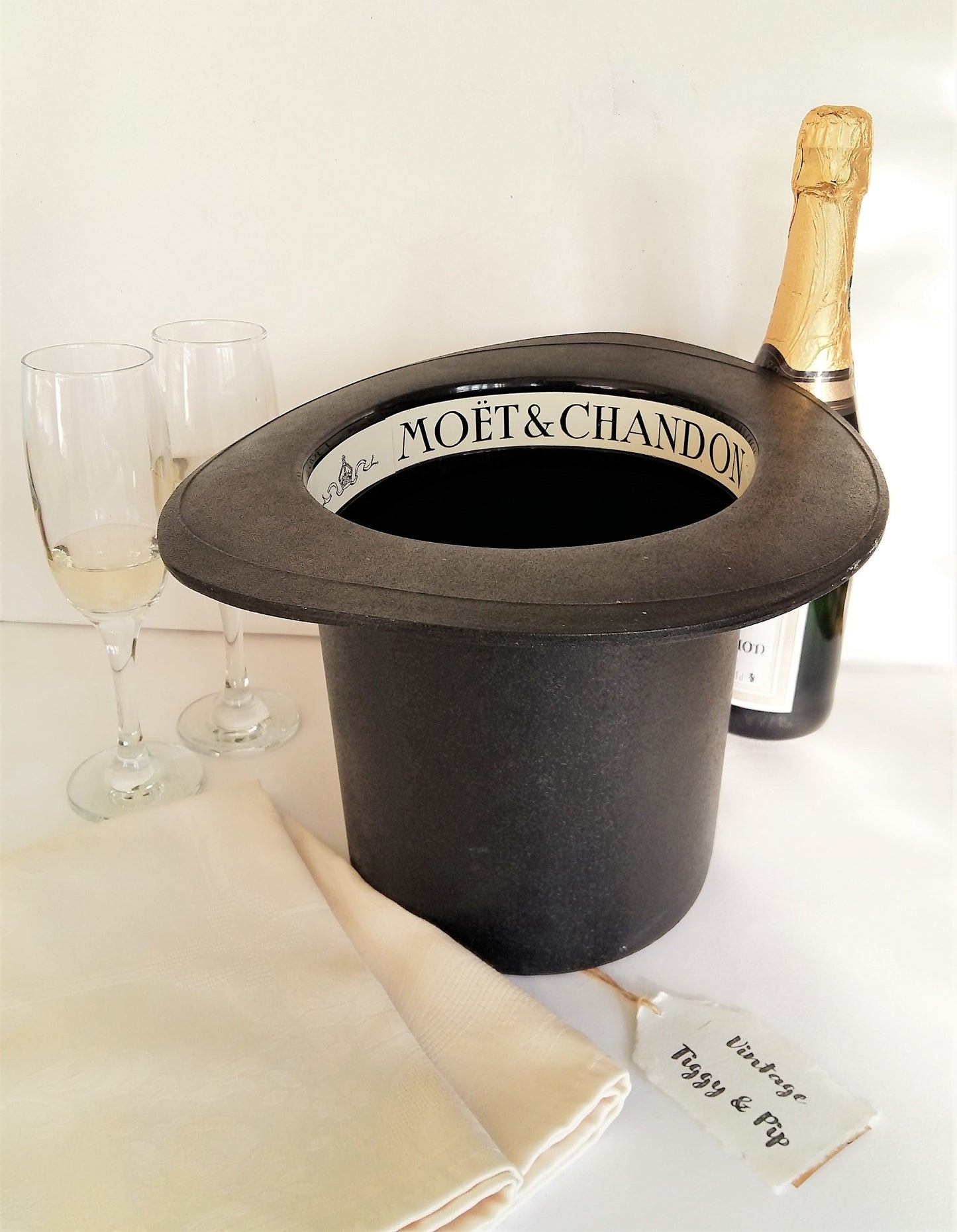 Moët & Chandon Champagne Ice Bucket. 1980s Top Hat Design. from Tiggy & Pip - €75.00! Shop now at Tiggy and Pip