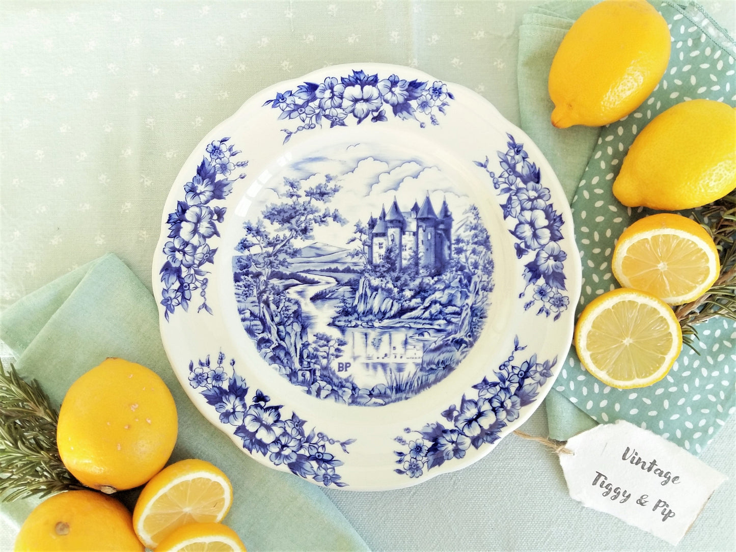 EIGHT Mismatched Blue and White Plates from Tiggy & Pip - €199.00! Shop now at Tiggy and Pip