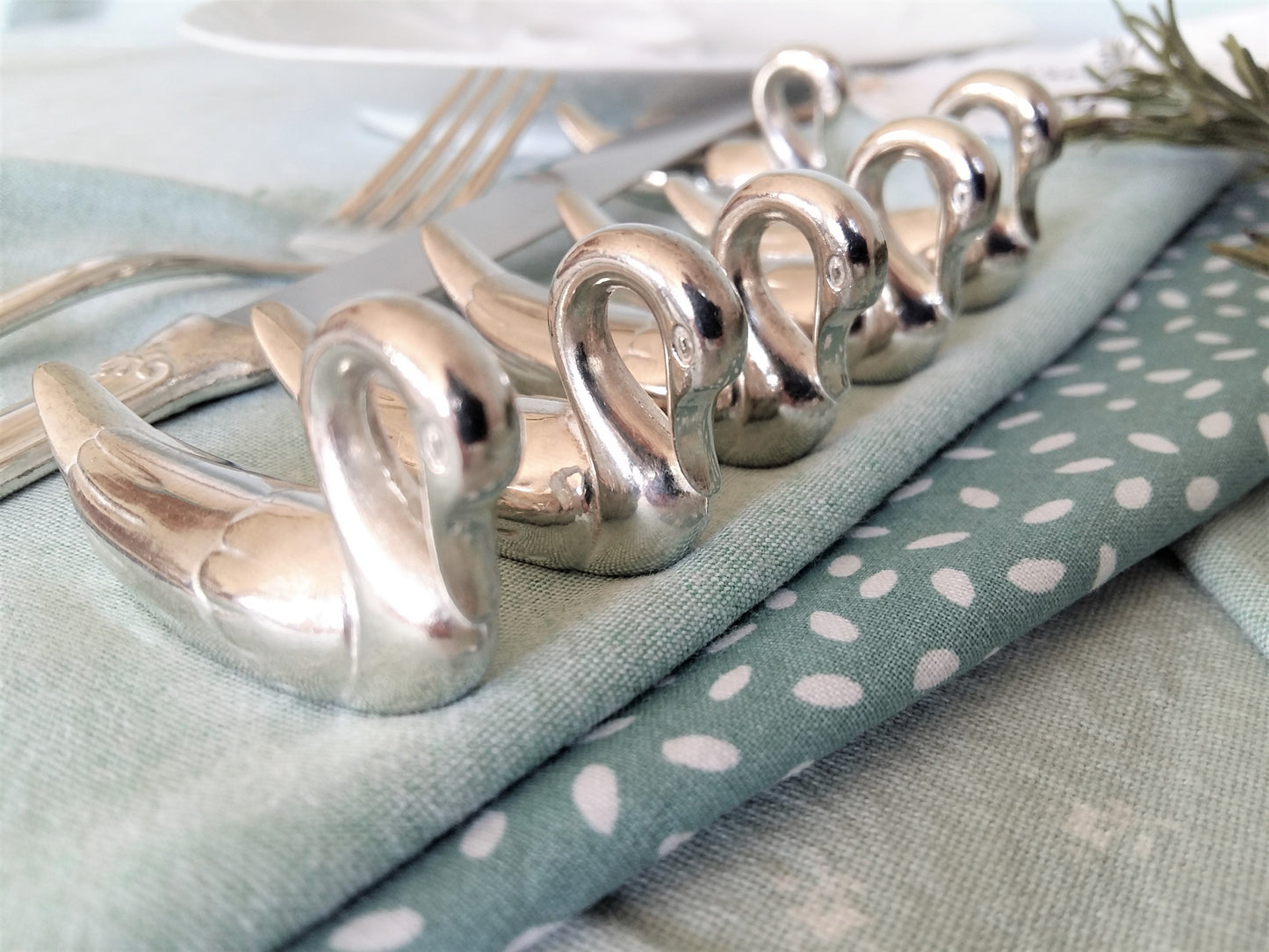 Set of Six Silver Plated Swan Knife Rests. Chopstick Rests. from Tiggy & Pip - €59.00! Shop now at Tiggy and Pip