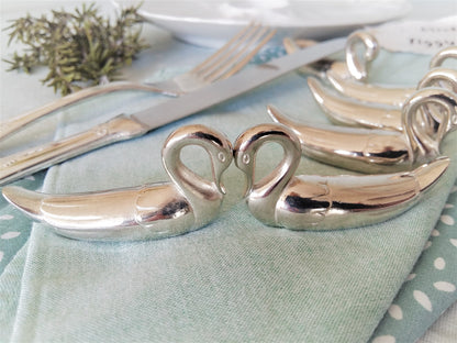 Set of Six Silver Plated Swan Knife Rests. Chopstick Rests. from Tiggy & Pip - Just €59! Shop now at Tiggy and Pip