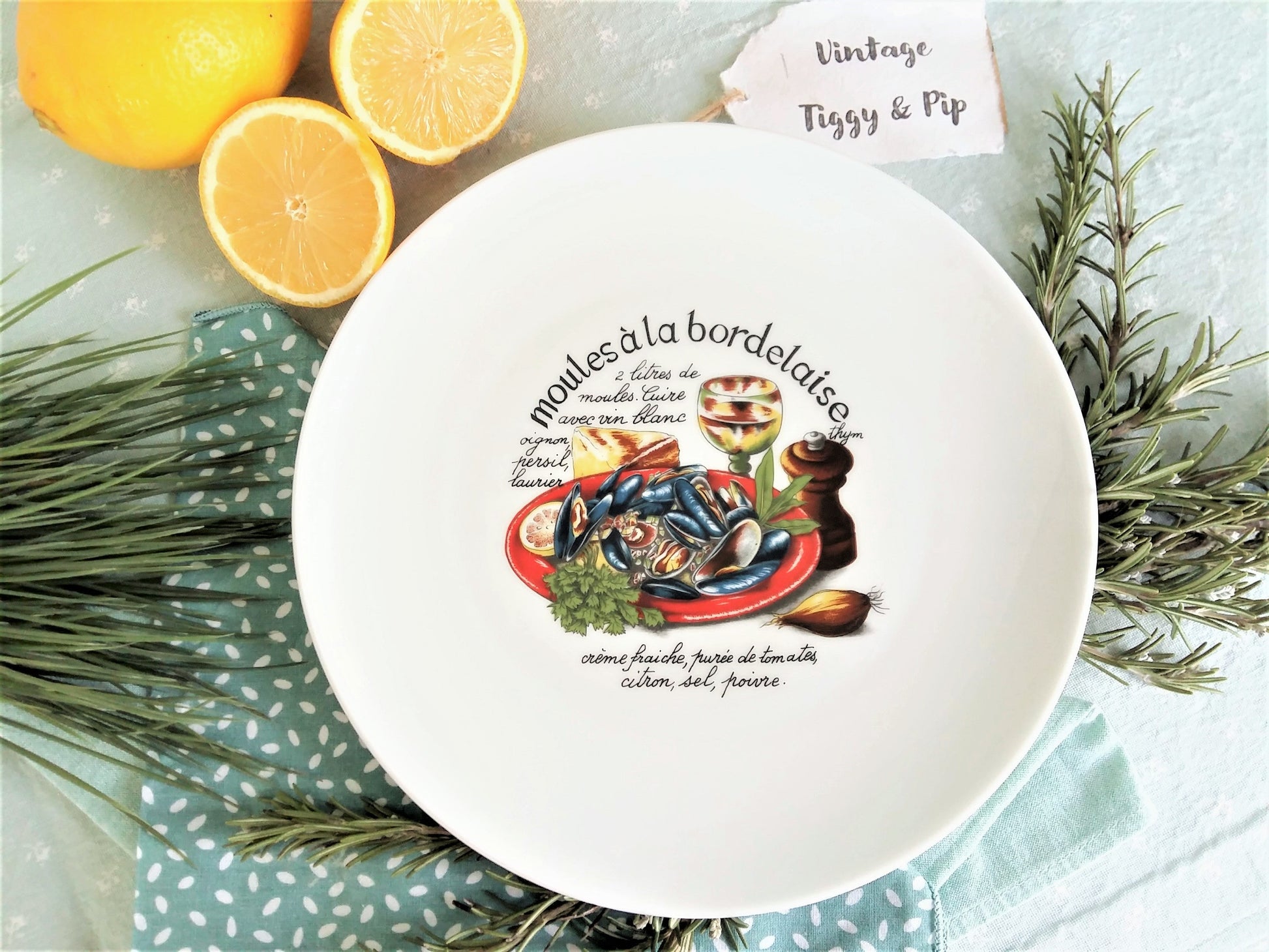 SIX Limoges Plates for Moules. Recipe Plates. from Tiggy & Pip - Just €168! Shop now at Tiggy and Pip