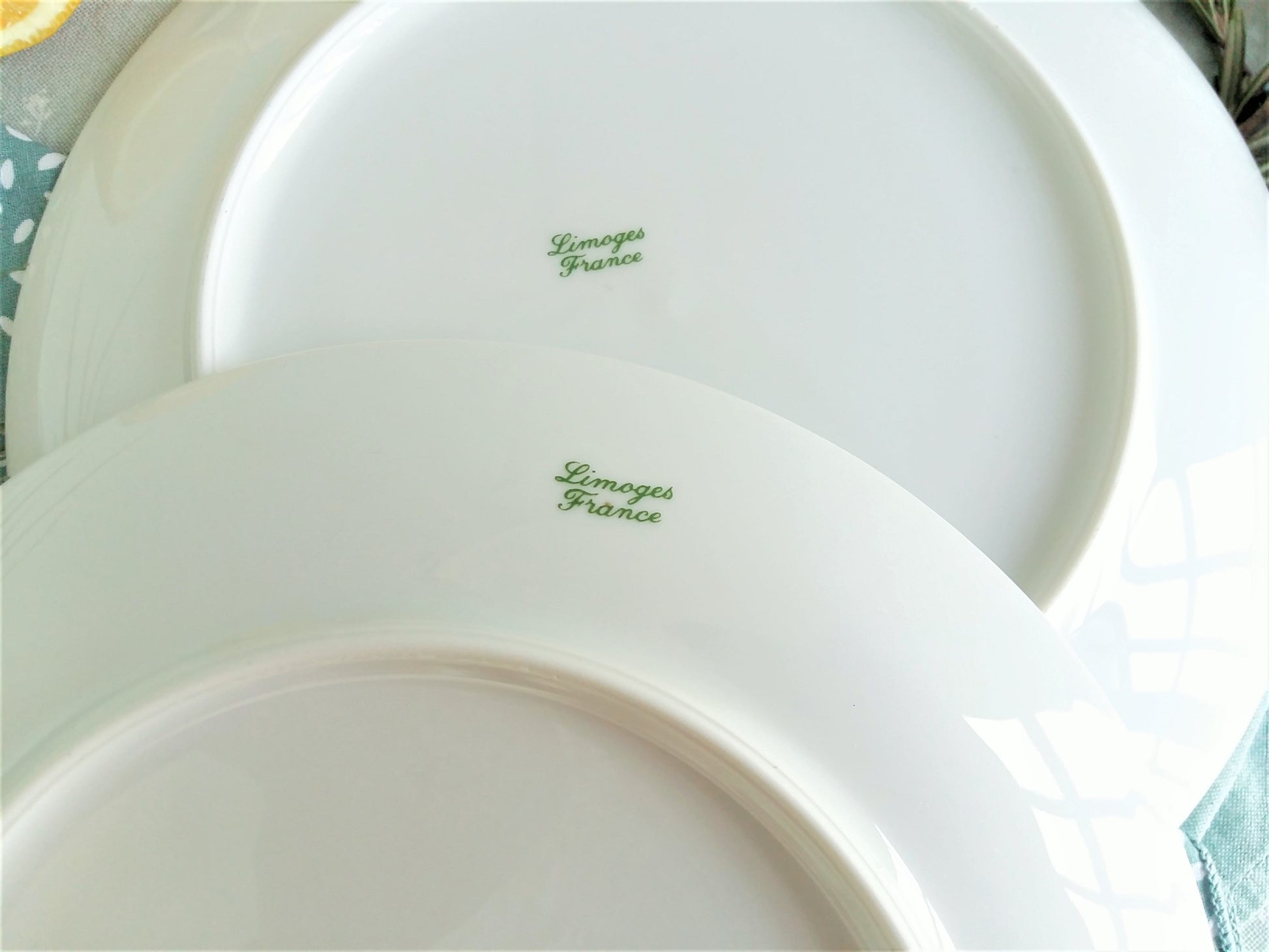 FOUR Limoges Plates for Moules with Large Serving Bowl. from Tiggy & Pip - €189.00! Shop now at Tiggy and Pip