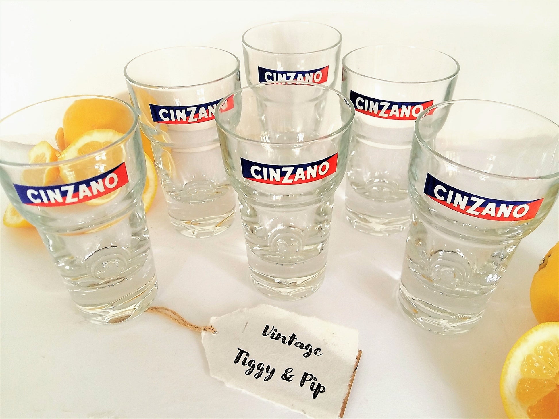 SIX Vintage CINZANO Glasses. from Tiggy and Pip - €99.00! Shop now at Tiggy and Pip