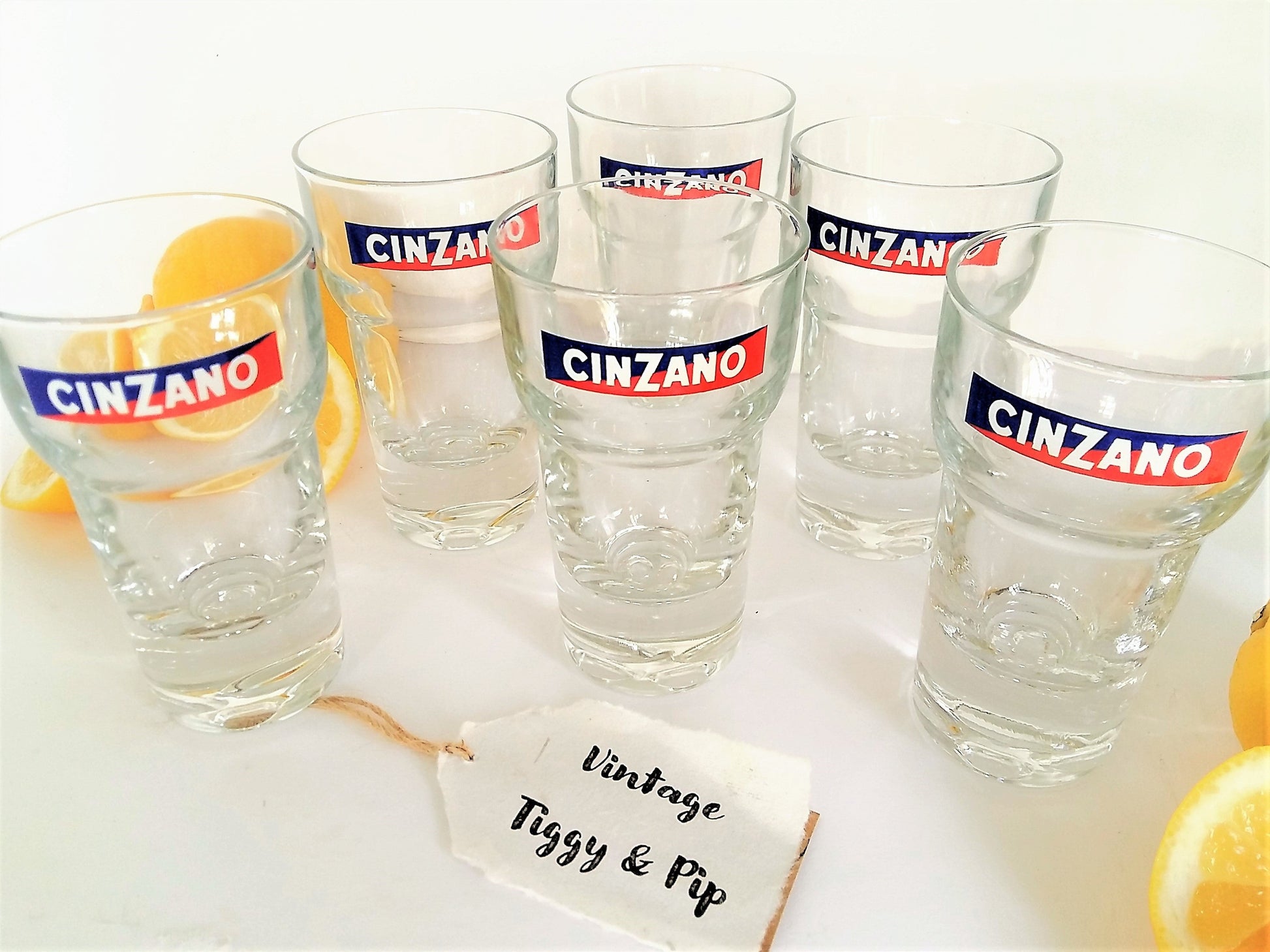 SIX Vintage CINZANO Glasses. from Tiggy and Pip - Just €99! Shop now at Tiggy and Pip