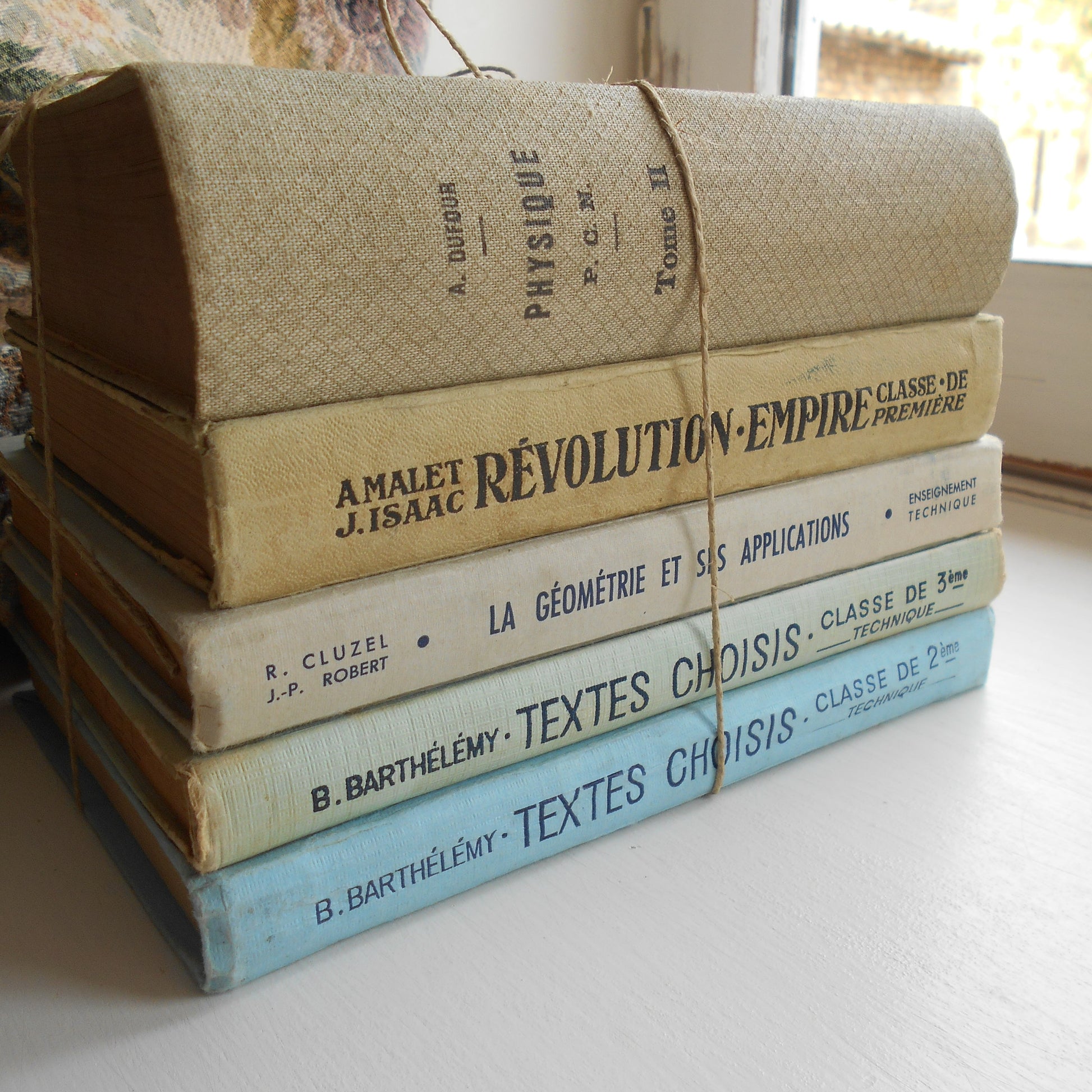 Antique Stack of French School Books. from Tiggy & Pip - €120.00! Shop now at Tiggy and Pip