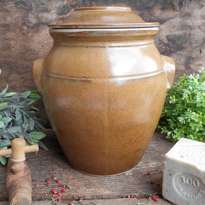 Large Stoneware Oil Jar with Lid, Handles and Tap/Cork Opening. from Tiggy & Pip - Just €159! Shop now at Tiggy and Pip