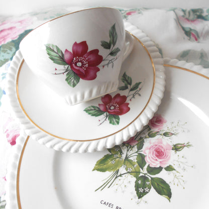 Lunéville Faience Tea Cup Trio. Mismatched Tea Cup, Saucer & Plate Set. from Tiggy & Pip - Just €49! Shop now at Tiggy and Pip