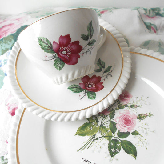 Lunéville Faience Tea Cup Trio. Mismatched Tea Cup, Saucer & Plate Set. from Tiggy & Pip - €49.00! Shop now at Tiggy and Pip
